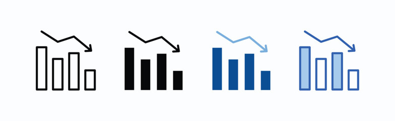 Graph icon sheet multiple style collection isolated vector