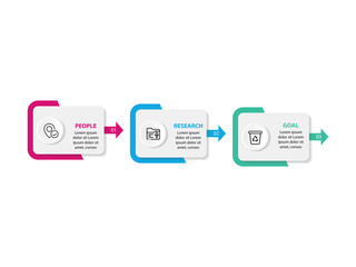 Startup project boosting research rectangular choice infographic chart design template. Business success infochart with icons. Instructional graphics with 3 options. Visual data presentation