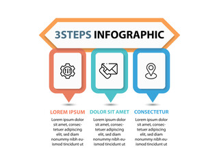 Infographic design template. Timeline concept with 3 steps
