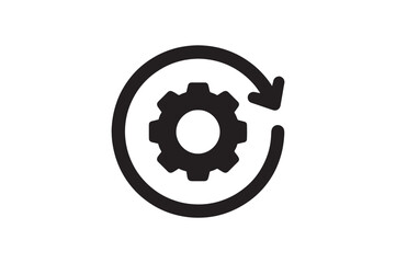 Auto-Renewal silhouette vector with white background