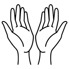 Helping Hands Line Art Vector