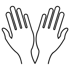Helping Hands Line Art Vector