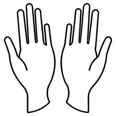Helping Hands Line Art Vector