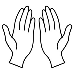 Fototapeta premium Helping Hands Line Art Vector