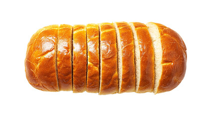 Shiny Golden Sliced Loaf Bread on PNG Background for Bakery Concept