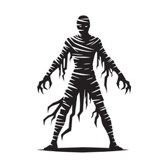 Artistic Mummy Mythical Desert Vector with Abstract Elements and Raw Power - mummy silhouette - mummy vector - silhouette of mummy - Mummy illustration

