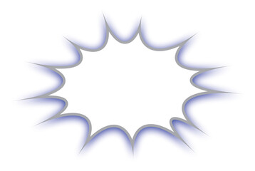 紫のドロップシャドウの付いた、パンクな吹き出し。