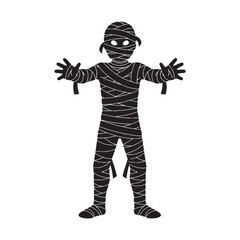 Fearsome Mummy Pyramidal Guardian Shape Silhouette with Monumental Scale and Immovable Form - mummy silhouette - mummy vector - silhouette of mummy
