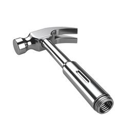 Sleek Chrome Hammer on White Background Illustration