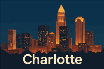Charlotte Skyline at Night

