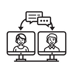 webinar online online meeting icon sign vector