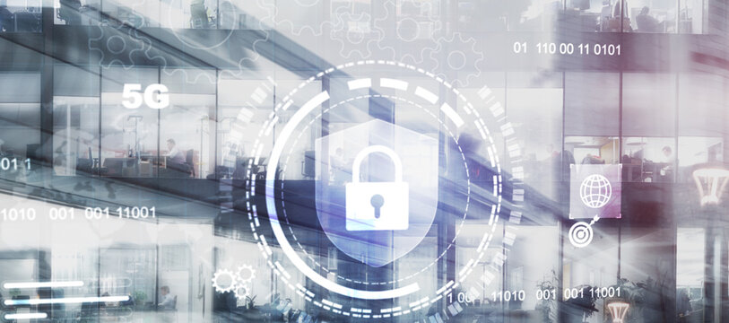 Cyber Security Encrypted Technology, Digital Information Protected Information privacy antivirus