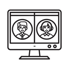 webinar online online meeting icon sign vector