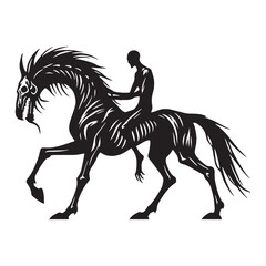 Striking Vector Nuckelavee Malignant Ocean Entity Concept Image with Distinctive Features and Aura - nuckelavee silhouette - nuckelavee vector - silhouette of nuckelavee
