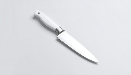 White knife on light gray background