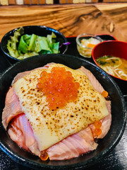 Gourmet Salmon Donburi with Ikura Topping