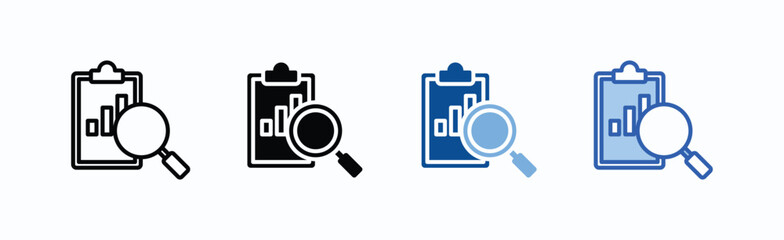 Investigation icon sheet multiple style collection isolated vector
