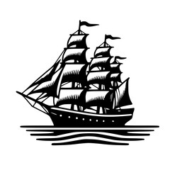 Old sailing ship, evoking historical sea voyages.