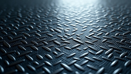 Dark Steel Diamond Plate Texture Industrial Background Image