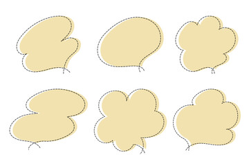 点線で作ったシンプルなかわいい吹き出しセット　ベージュ