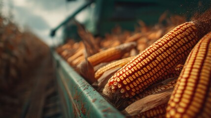 Corn cobs harvest