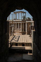 Antiguo teatro romano en el conjunto arqueológico de Mérida, Extremadura