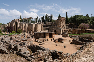 Antiguo teatro romano en el conjunto arqueológico de Mérida, Extremadura