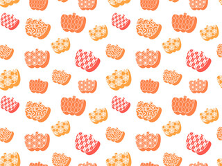 ポップな透かし和柄カボチャの透過シームレス背