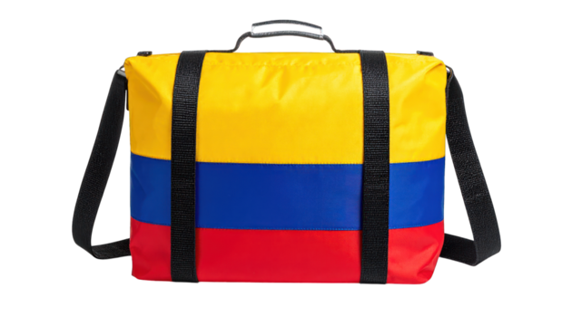 Colombian flag bag isolated on transparent background