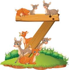 Graceful Seven Deer Illustrated with Bold Number 7, Blending Wildlife Elegance and Numerical Design in One Artistic Scene. © Rezaul
