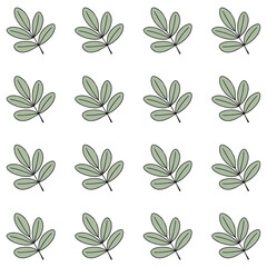 Fototapeta premium Minimalist and aesthetic leaf seamless pattern. This calm and organic design is suitable for backgrounds, textiles, packaging, branding, web design and more.