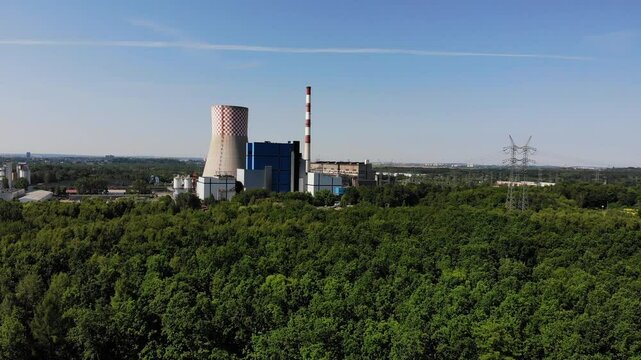 Power Plant in Łagisza, aerial shot