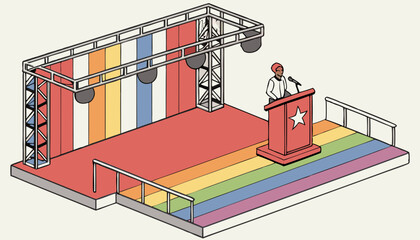 colorfull scene 2d Stage Design for All Kinds of Events Use