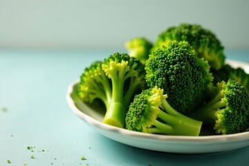 Large serving of broccoli, showcasing texture & color for vegan recipes, bowl, food, nutrition