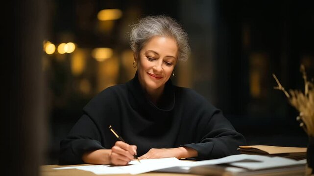 A focused adult negotiation scene with contract signing