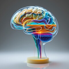 stacked transparent brain layers visualized as layered levels of thought