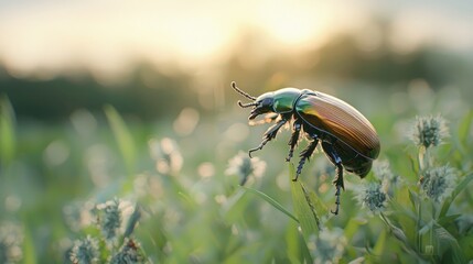 Beetle sunrise field