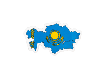 Kazakhstan Flag in Country Shape