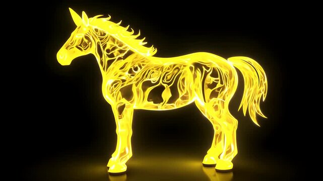Mesmerising stripes phosphorescent yellow crystallise silhouetted unicorn morphing endlessly seamless video K loop refreshed headline sells whimsical fantasy appeal children&rsquo;s branding utility eye