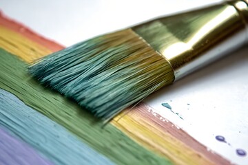 Fototapeta premium paint brush and paint