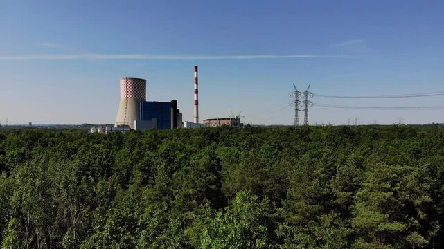 Power Plant in Łagisza, aerial shot