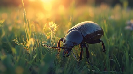 Beetle grass sunset