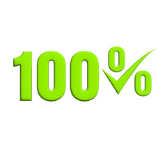 100% Completed 3D icon with Colorful