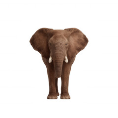 Obraz premium A majestic elephant standing proudly, showcasing its large ears and tusks. White isolate background enhances its features, making it a striking subject for various purposes.