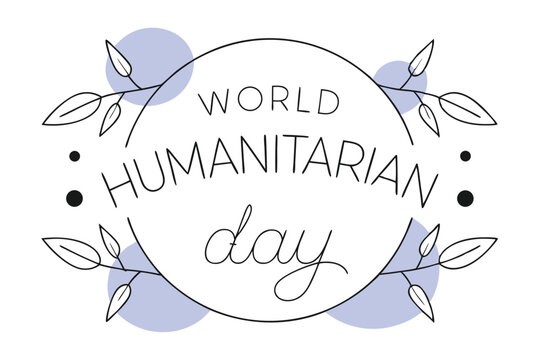 World humanitarian day typography design featuring august 19th date in helvetica and courier fonts