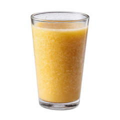 A refreshing glass of orange smoothie, perfect for a healthy snack or breakfast choice. Bright and inviting, ideal for use in health food promotions.