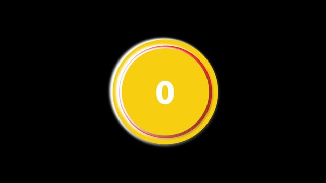 100 to 0 Countdown Circle Yellow Animation Video

