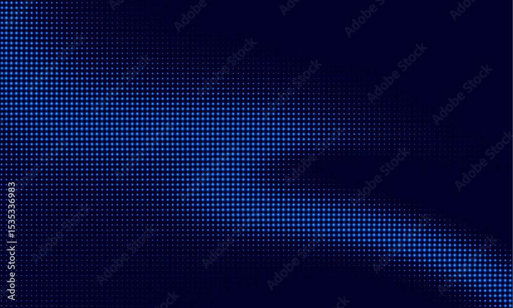Poster Dot blue pattern screen led light gradient texture background. Abstract technology big data digital background. 3d vector illustration