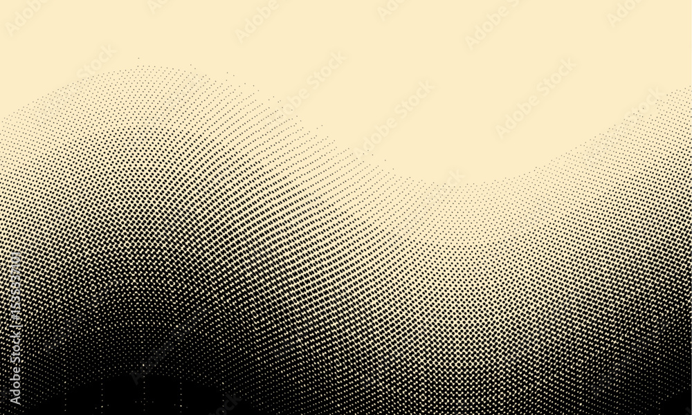 Poster vector halftone gradient. big wave abstract background