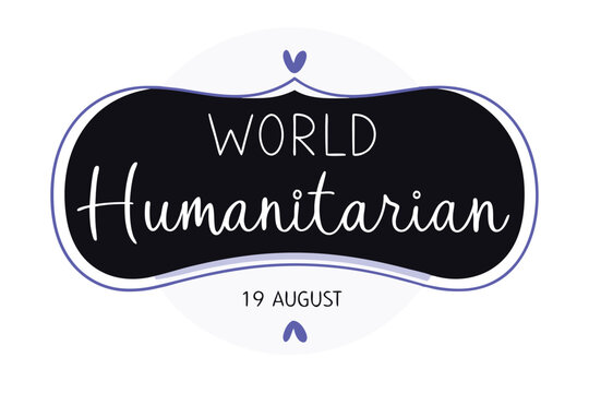 World humanitarian day typography design featuring august 19th date graphic